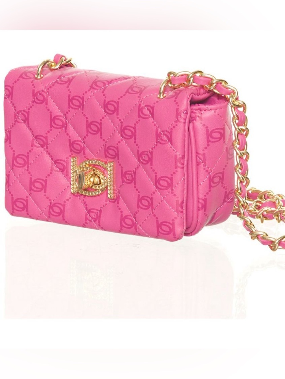 Bebe Quilted Pink Chain Purse